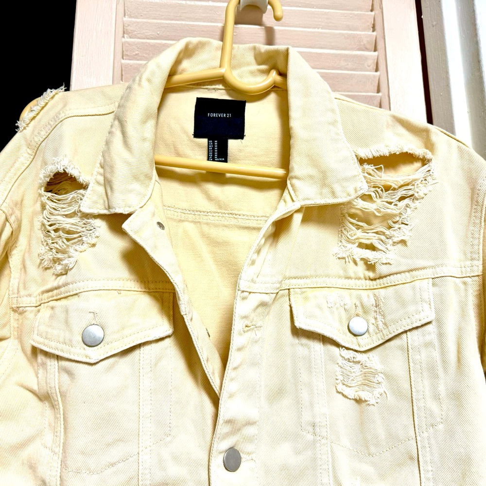 YELLOW DISTRESSED JACKET WITJ SILVER BUTTONS 20 “P 25”L